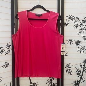 Jones New York Women's Scoop Neck Sleeveless Top. Pink. Size XL.